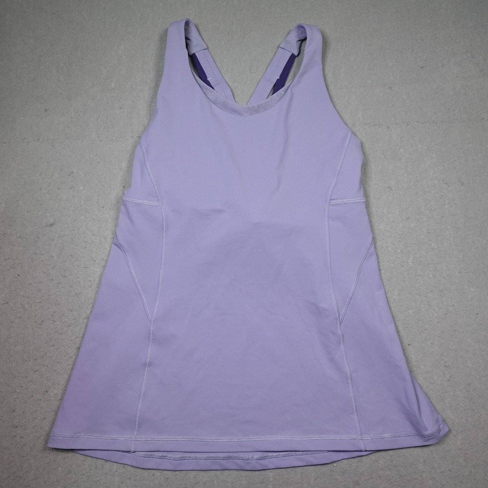 Lululemon Dress Womens 4 Purple Athletic Tank Crossback Built In Bra Tennis